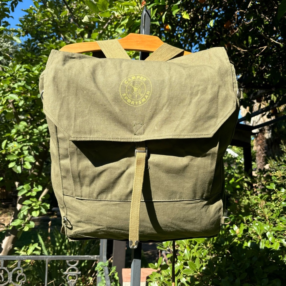 Vintage military bag in army green